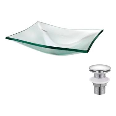 Imagem de Kit Cuba De Vidro Para Banheiro + Válvula Click