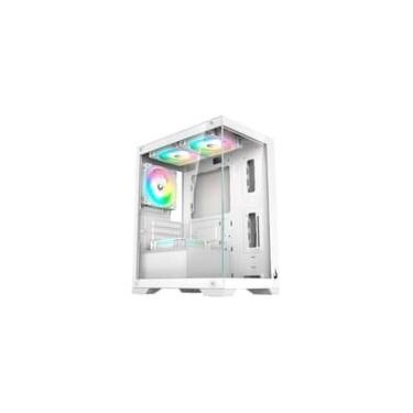Imagem de Gabinete Gamer Rise Mode Crystal Glass 01, Mid Tower, Lateral e Frontal em vidro, Sem FANs, Branco - RM-CA-CY-01-FW