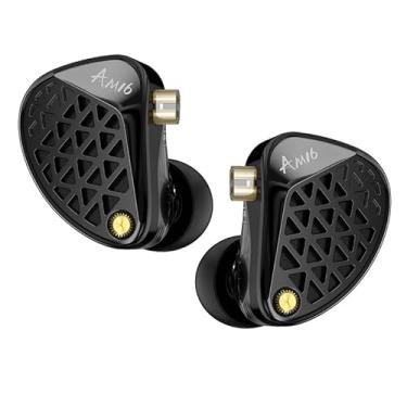 Imagem de Fones de ouvido KZ AM16 intra-auriculares, 16 fones de ouvido HiFi IEM profissionais, fones de ouvido IEM de som cristalino, fones de ouvido para jogos com fio, fones de ouvido KZ com cabo de 2 pinos