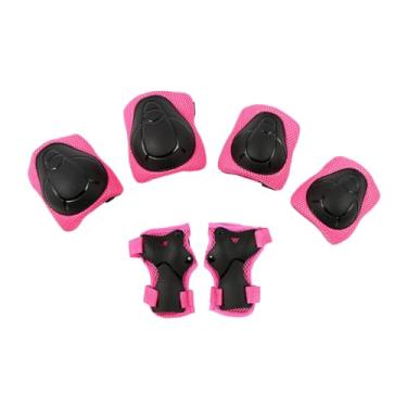 Imagem de RNXRZANK Joelheiras para Skate Infantil, Conjunto de Equipamentos para Esportes Ao Ar Livre, Bicicleta, Munhequeiras, Cotoveleiras para Crianças de 2 a 7 Anos, Rosa