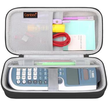Imagem de Canboc Estojo de transporte para calculadora científica Texas Instruments TI-30XIIS/ TI-30XS MultiView/TI-30Xa/TI-36X Pro Scientific, cabo de malha, baterias, canetas, preto (apenas capa)