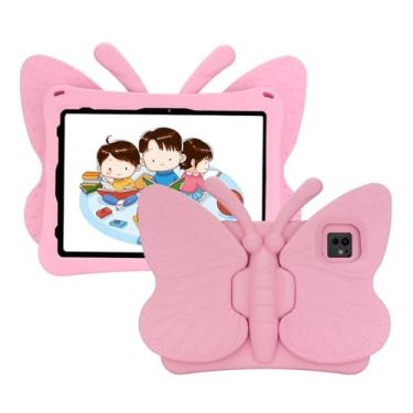 Imagem de Tading Capa infantil para iPad Pro de 11 polegadas 2024 M4 5ª geração, linda borboleta à prova de crianças, espuma vinílica acetinada, capa protetora com suporte para iPad Air de 11 polegadas 2024 (6ª