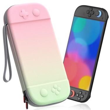 Imagem de STARTRC GAMES Slim Carrying Case for Nintendo Switch 2 2025, Hard Shell Travel Case with 12 Game Card Slots, Portable Carry Bag for Switch 2 Console Pink & Green