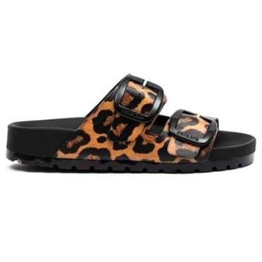 Imagem de Chinelo Feminino Lovin Flat Preto Animal Print Petite Jolie PJ7289-Feminino