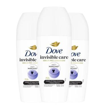 Imagem de Kit Desodorante Roll On Dove Invisible Care 50ml - 3 unidades