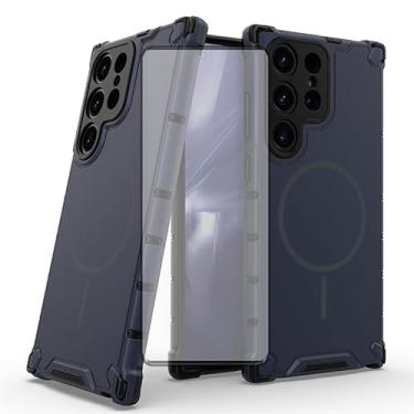 Imagem de Asuwish Capa de celular para Samsung Galaxy S23 Ultra 5G capa magnética com protetor de tela de vidro temperado e acessórios de celular de proteção híbrida S23Ultra 23S S 23 23Ultra 17.3 cm feminino