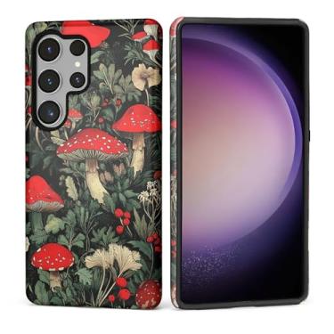 Imagem de Capa para Samsung Galaxy S25 Ultra, Silicone Macio Fosco + PC Rígido Anti-riscos Corpo Inteiro Robusta À Prova de Choque Capa 2 em 1 para Mulheres e Homens - Cogumelos Florestais