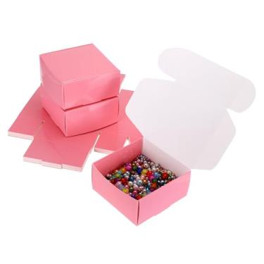 Imagem de PATIKIL Caixas de presente pequenas de 9 x 10 x 2 a granel com tampa, pacote com 25 mini caixas de presente quadradas dobráveis de papel de papelão para joias de brinco, lembrancinha de festa de