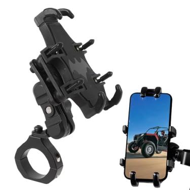 Imagem de Zhjvihx Liga de Alumínio Heavy Duty UTV Phone Holder Mount, Rotação de 360 °, Absorção de Choque Pad Silicone, Telefones 4.0-7.2 Polegadas, UTV Phone Mount Compatibility with ATV,