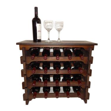 Imagem de Adega Vinho Madeira 20 Garrafas Tipo Mesinha Imbuia C05