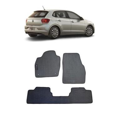 Imagem de Jogo Tapete Borracha PVC Volkswagen Novo Polo 2018 a 2021 Com Logo Bor