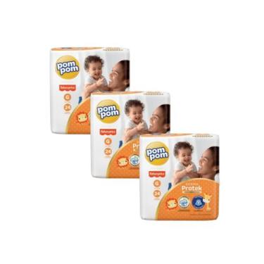 Imagem de Fralda Pompom Derma Protek Jumbo Tam G - Kit com 72 fraldas - OFERTA