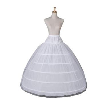 Imagem de Crinolina 6 Aros Saia Anágua para Vestido de Noiva Longo - anjo da mam