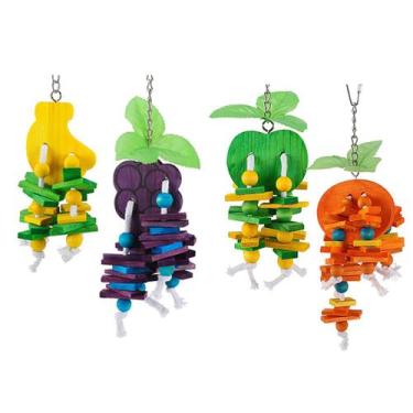 Imagem de Bloco de madeira natural Bird Cage Toy Hamiledyi para papagaio