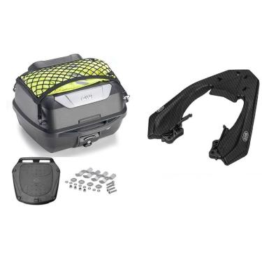 Imagem de Kit Baú 43L Monolock Adventure Givi E43nbr + Bagageiro Moto Cb Twister 250 2016 A 2023 Spto536 Scam