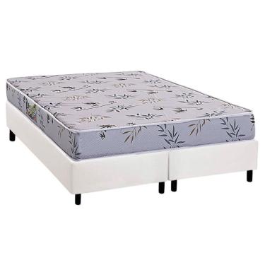 Imagem de Conjunto Box Queen: Colchão Espuma Herval D28 St. Louis + Base CRC Corano White (158x198)