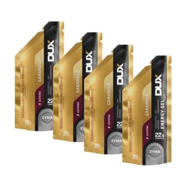 Imagem de Kit 4 Energy Gel Dux Nutrition Sabor Caramelo com Cafeína 30g