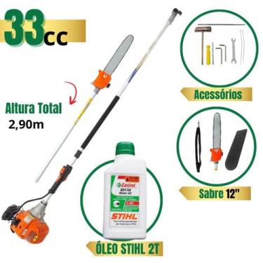 Imagem de Motopodador de Galhos Vulcan VP3300L Podador de Altura 33c com Extenso