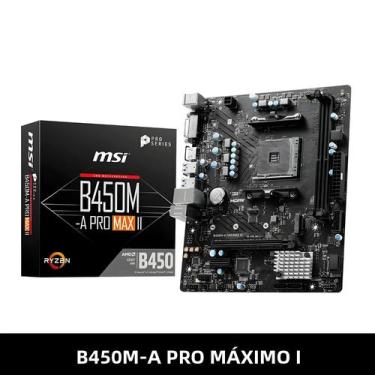 Imagem de Placa Mãe AMD B450M-A pro MAX II MSI Dual-channel DDR4 M.2 SATAIII USB
