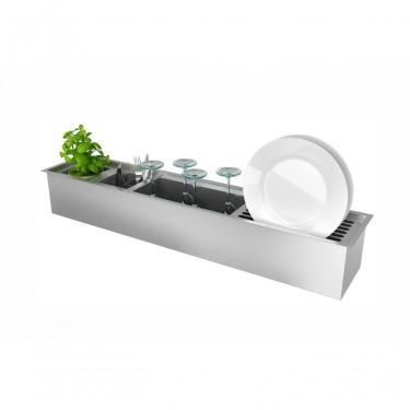 Imagem de Canal úmido De Embutir Organizador 900 Aço Inox Escovado - Debacco