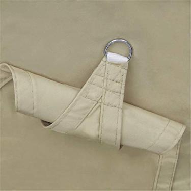 Imagem de Toldo De Vela De Sombra Retangular à Prova D'água Poliéster Oxford Pano à Prova De Vento E Resistente A Uv Bloco De Guarda-sol Anti-oxidação 95% Raios Uv Terraço Ao Ar L, Khaki, 3 * 5m