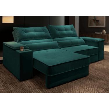 Imagem de Sofá Manhattan Retrátil Reclinável 3 Lugares Suede 2,1m