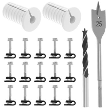 Imagem de Kit de roteamento de cabos Starlink, kit de instalação de cabos, acessório de montagem Starlink, conjunto de roteamento de fio de vedação fácil de organizar para parede doméstica, 2 ilhós, broca de pá