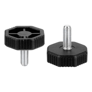 Imagem de DTGN M8 x 18 x 36 mm (DxLxOD) Pés niveladores deslizantes para móveis - Pacote com 10 - Bom para móveis - Niveladores de móveis com rosca ajustável - Preto