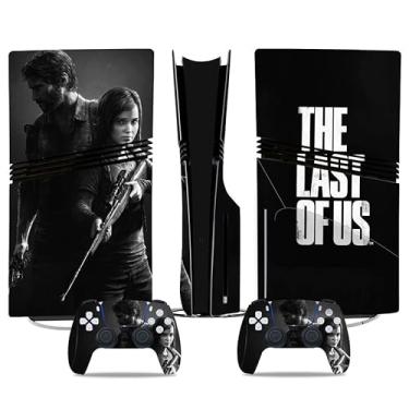 Imagem de MaD Vision Conjunto de películas de vinil extraduráveis para PS5 Pro + 5 pares de anéis de mira | Kit de adesivos resistentes a arranhões para PlayStation 5 + 2 controles – para o design The Last of