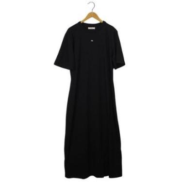 Imagem de Vestido Colcci Midi Confort Com Fenda Lateral Preto Feminino-Feminino