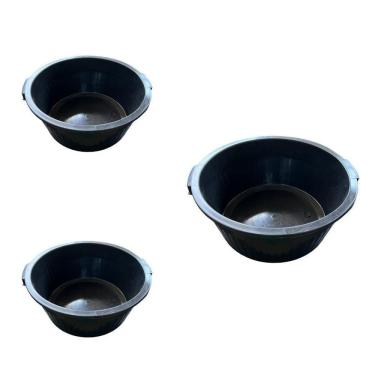 Imagem de 3 Bacia Plástica 35 Litros Pr Profissional Reforçada Roupa