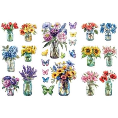 Imagem de Decalques Rub on Transfer Peacoblue para artesanato em móveis 6x12