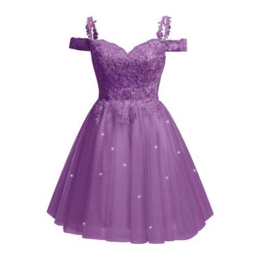 Imagem de Vestido de boas-vindas Sodigne Glitter Tule roxo para mulheres