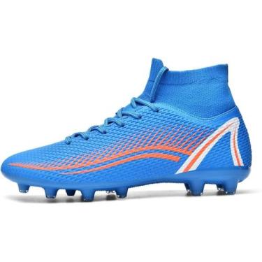Imagem de Tênis de futebol masculinos de futebol com pontas longas, couro e borr