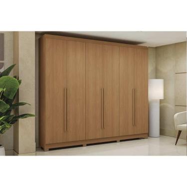 Imagem de Guarda Roupa Casal 6 Portas e 3 Gavetas c/ Pés CB03T580 Canela - Kappesberg