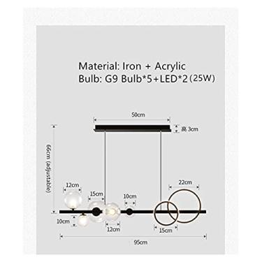 Imagem de Lustre Bola Bolha LED Lustre Hall Sala de Estar Hanglamp Restaurante Cozinha Bar Luminárias G9 110 Loft Deco (Cor: B-7 Luzes, Tamanho: Branco Quente)