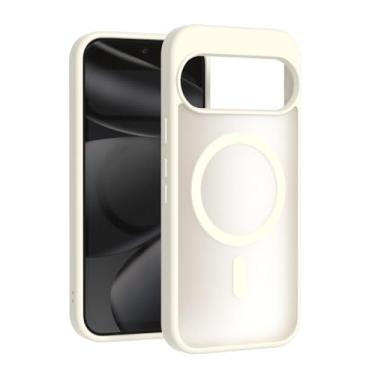 Imagem de ZCDAYE Capa para Google Pixel 10 Pro XL compatível com Magsafe, capa de telefone transparente fosca à prova de choque anti-impressão digital para Google Pixel 10 Pro XL (6,8 polegadas), branca