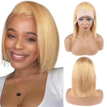 Imagem de Peruca CISWER Blonde 13x4 Lace Front Bob 30 cm de cabelo humano