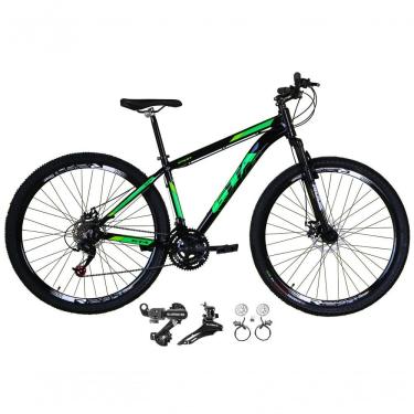 Imagem de Bicicleta Aro 29 Gta Start 21v Shimano Alumínio Freio Hidráulico Garfo Suspensão - Preto-verde Tam.15