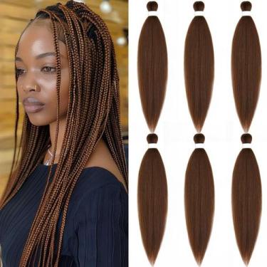 Imagem de Braiding Hair UpRyo, marrom pré-esticado, Kanekalo, 26 cm, 6 pacotes -