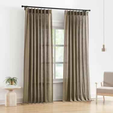 Imagem de Cortinas Vision Home Pinch plissadas semi transparentes 229x229cm marr