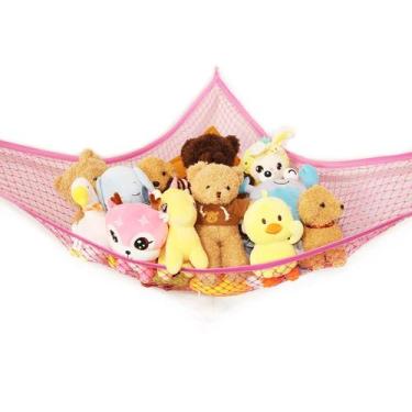 Imagem de Rede de armazenamento de brinquedos XWGJ Pink Stuffed Animal Hammock