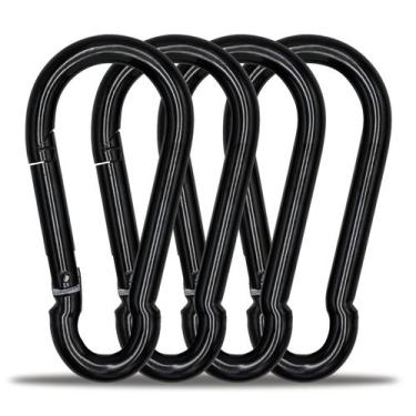 Imagem de Clipe de mosquetão KINLINK preto Heavy Duty Spring Snap Hook de 14 cm