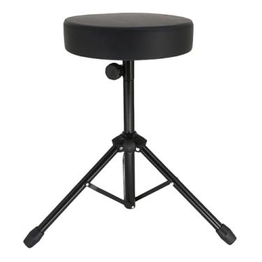 Imagem de Almencla Banco de música Drum Throne, cadeira confortável, tripé dobrável e antiderrapante, banco de bateria para shows, aula prática de viagem