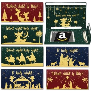 Imagem de Porta-cartões de Natal, pacote com 6, porta-dinheiro com zíper e janela de plástico transparente para dinheiro, cheque, bilhete ou cartão de presente, presentes engraçados para mulheres, homens e