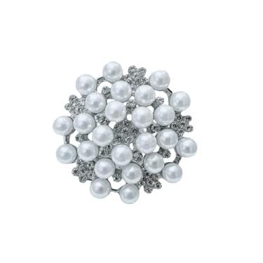 Imagem de GKDFK Broches de pérola vintage para mulheres, blazer vestido, jaqueta, alfinetes, acessórios de joias de casamento, Medium, Pérola sintética, Sem Pedra Preciosa