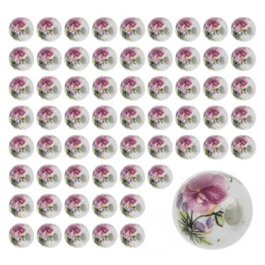 Imagem de 100 Unidades Contas De Apliques De Cerâmica Contas De Jóias Colar Contas De Vidro Lampwork Contas Soltas De Cerâmica Contas Soltas Redondas Contas Redondas Chiclete As Flores Filho