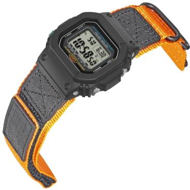Imagem de HEMSUT Pulseira tática militar de 16 mm de liberação rápida para Casio | Pulseira de couro e nylon resistente a impactos | Compatível com as séries GA-100, DW-5600, DW-6900, GW-M5610, GBD-800 e mais