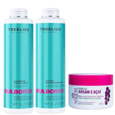 Imagem de Kit Shampoo Esfoliante AntiCaspa+Shake Tratamento Reconstrutor Reparaç