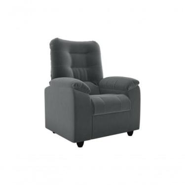 Imagem de Poltrona Reclinável Onix 1 Lugar Veludo Cinza Matrix